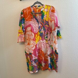 Vibrant Floral Women's Swim Cover-Up or dress